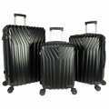 World Traveler Skyline Hardside Spinner Luggage Set, Black - 3 Piece WT400-BLACK